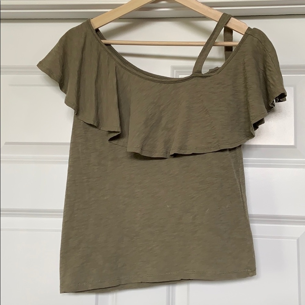 NEW ALTAR’D STATE Women’s Crop Olive Shirt sz S